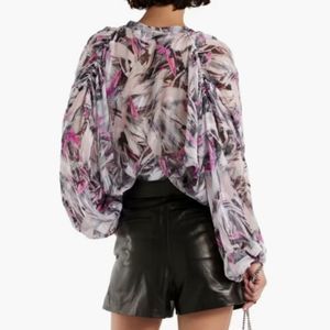 IRO Paulhi fil coupé printed silk-blend blouse (36)